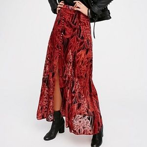 Free People “love me so right” Velvet Maxi Skirt